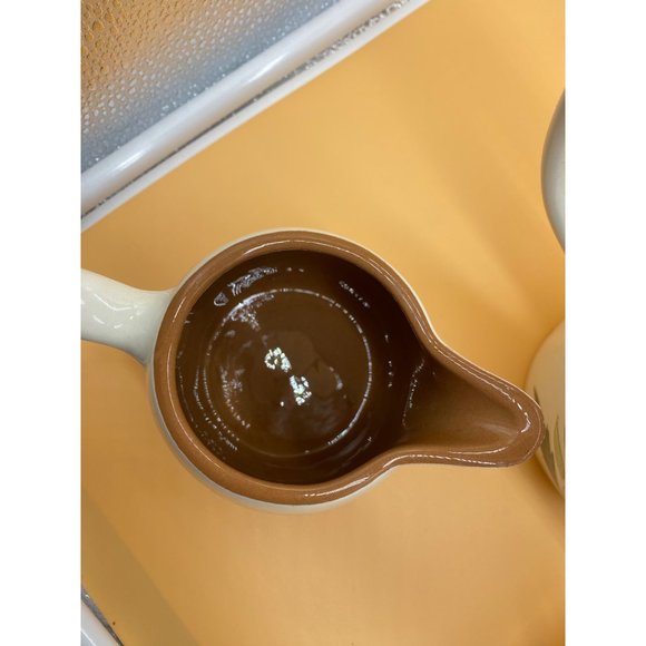 Vintage Stangl pottery Thistle MCM tea/coffee pot with sugar( lid)and creamer - Picture 2 of 6